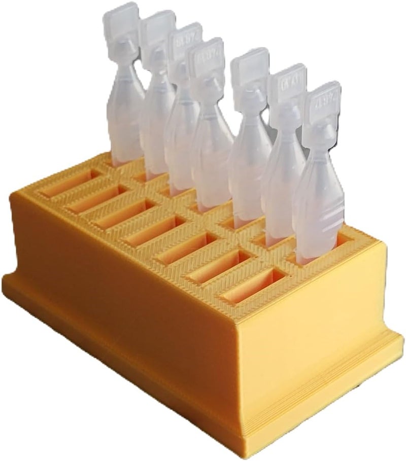 Znet3D Eye Drop Vials Holder & Storage - Single-Use Disposable Eye Drop Vials - Holds 14 Single Use Disposable Vials - (Silk Gold) - Image 1